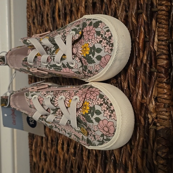 Cat & Jack NWT Girls Floral Canvas Sneakers Size 13 Toddler (Bin 1) - Picture 5 of 7